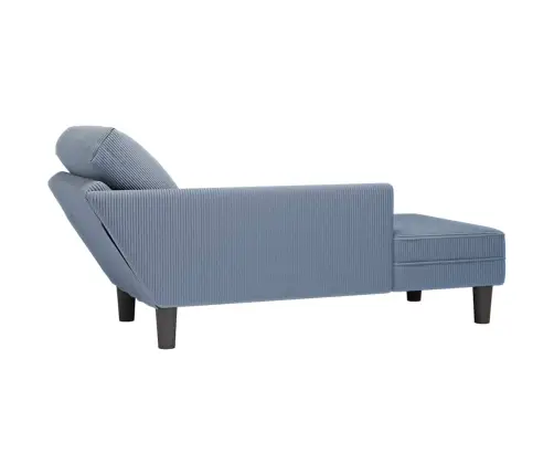 Chaise Lounge Su Pagalvės Mėlynu Velveto Audiniu