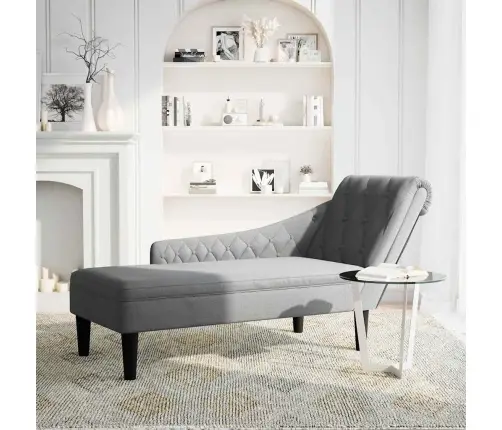 Kanapee Padja Ja Parema Käetoega Helehall Kangast