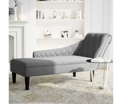 Kanapee Padja Ja Parema Käetoega Helehall Kangast