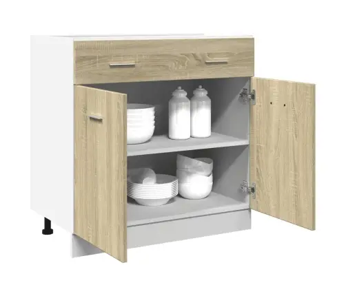 Sahtlitega Alumine Kapp "Lyon", Sonoma Tamm, 80X46X81,5 cm Töödeldud Puit