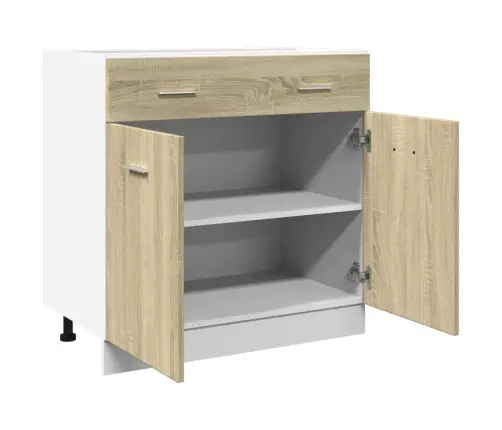 Sahtlitega Alumine Kapp "Lyon", Sonoma Tamm, 80X46X81,5 cm Töödeldud Puit