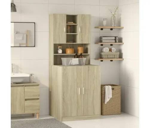 Veļasmašīnas Plaukts, Ozolkoka Krāsa, 70,5X24X90 Cm Vidaxl