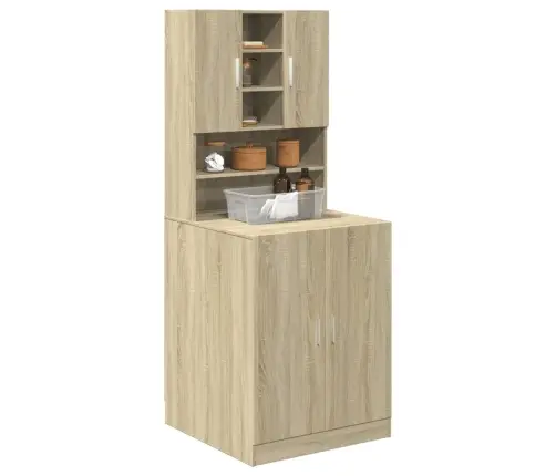 Veļasmašīnas Plaukts, Ozolkoka Krāsa, 70,5X24X90 Cm Vidaxl