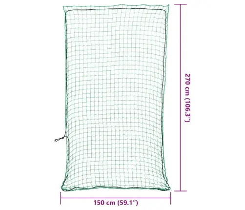 Piekabes Tīkls Ar Elastīgu Auklu, Zaļš, 2,7X1,5M, Polipropilēns Vidaxl