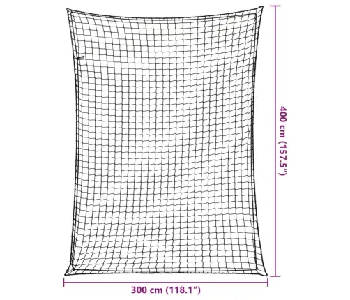 Piekabes Tīkls Ar Elastīgu Auklu, Melns, 4X3 M, Polipropilēns Vidaxl