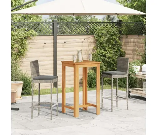 3-Osaline Aia Baarikomplekt, Hall, Akaatsiapuit Ja Polürotang