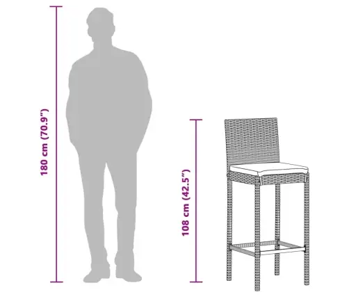 5-Daļīgs Dārza Bāra Mēbeļu Komplekts, Melns, Akācijas Koks, Pe Vidaxl