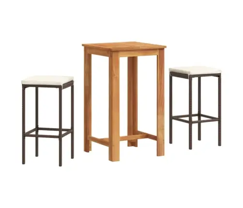 Sodo Baro Komplektas, 3 Dalių, Rudas, Akacija Ir Poliratanas