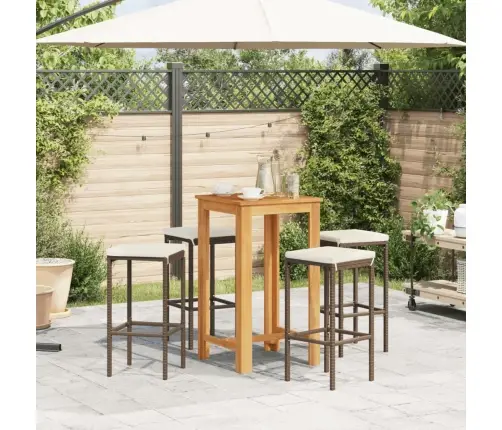 Sodo Baro Komplektas, 5 Dalių, Rudas, Akacija Ir Poliratanas