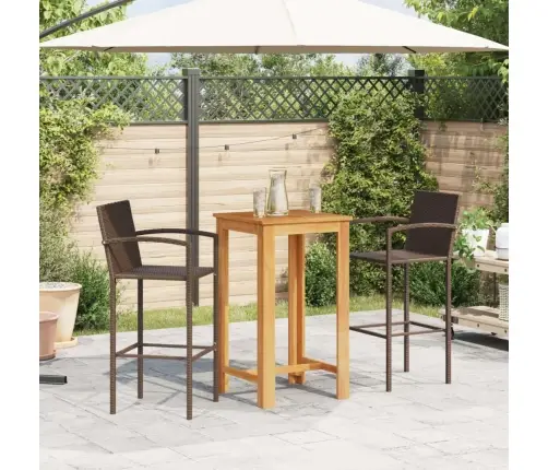 3-Osaline Aia Baarikomplekt, Pruun, Akaatsiapuit Ja Polürotang