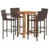 5-Daļīgs Dārza Bāra Mēbeļu Komplekts, Brūns, Akācijas Koks, Pe Vidaxl