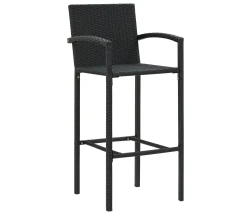 Sodo Baro Komplektas, 5 Dalių, Juodas, Akacija Ir Poliratanas