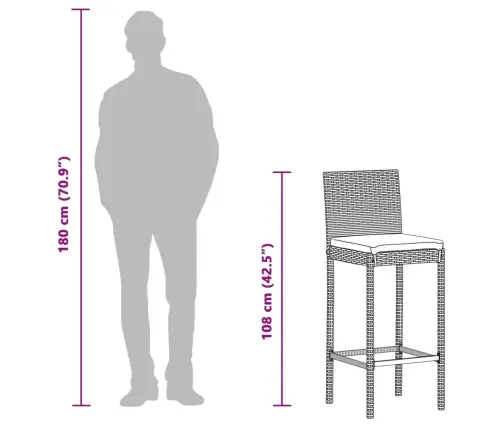 7-Daļīgs Dārza Bāra Mēbeļu Komplekts, Melns, Akācijas Koks, Pe Vidaxl