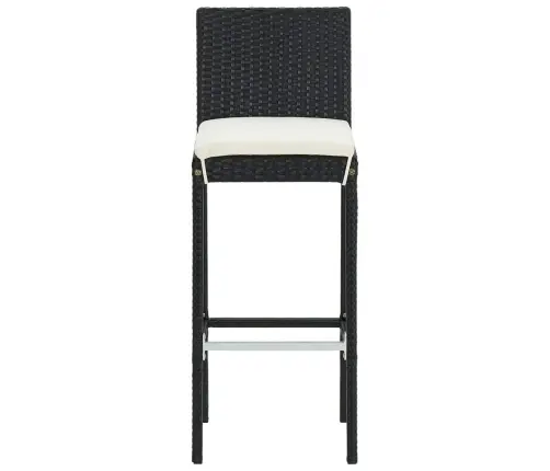 7-Daļīgs Dārza Bāra Mēbeļu Komplekts, Melns, Akācijas Koks, Pe Vidaxl