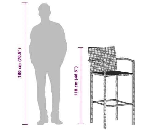 Sodo Baro Komplektas, 5 Dalių, Rudas, Akacija Ir Poliratanas