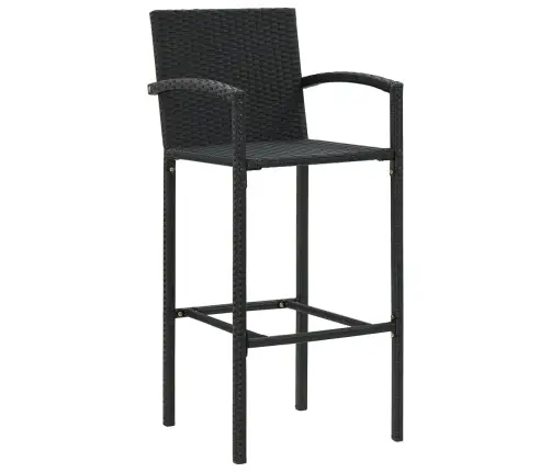 5-Daļīgs Dārza Bāra Mēbeļu Komplekts, Melns, Akācijas Koks, Pe Vidaxl