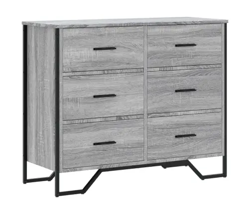 Komoda Su Stalčiais, Pilka Ąžuolo, 91X35,5X74,5cm Mediena