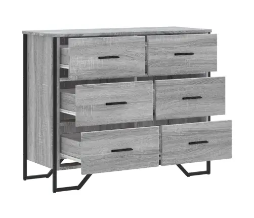 Komoda Su Stalčiais, Pilka Ąžuolo, 91X35,5X74,5cm Mediena