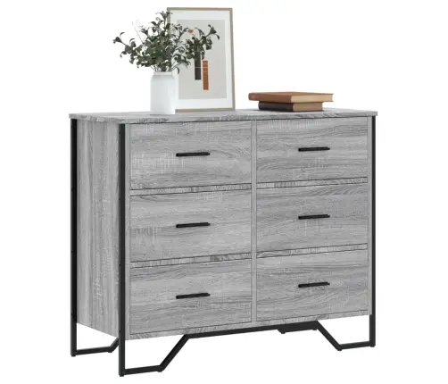 Komoda Su Stalčiais, Pilka Ąžuolo, 91X35,5X74,5cm Mediena