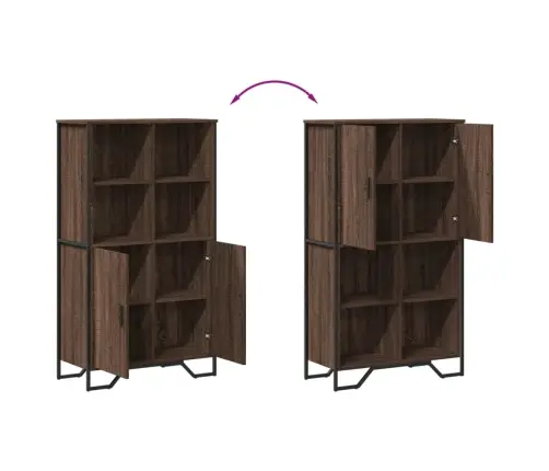 Augstais Skapītis, Brūna Ozola, 79,5X35,5X137,5 Cm Vidaxl