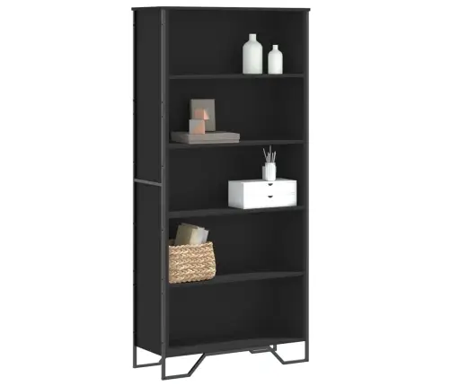 Grāmatu Plaukts, Melns, 80X31X169 Cm, Inženierijas Koks Vidaxl