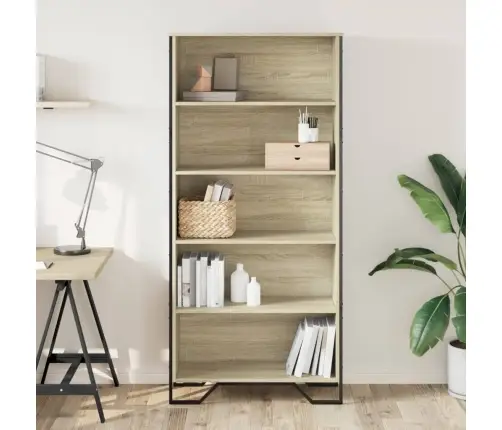 Grāmatu Plaukts, Ozolkoka Krāsa, 80X31X169Cm, Inženierijas Koks Vidaxl