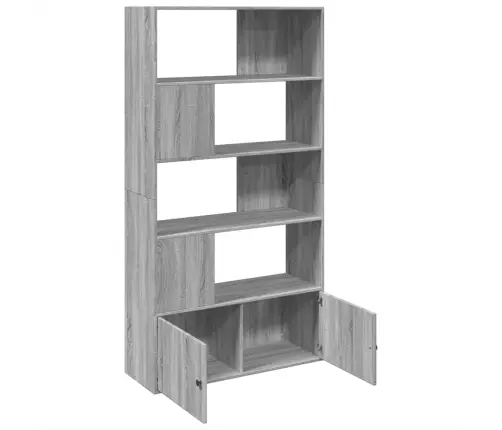 Grāmatplaukts, Pelēka Koka, 100X36X189 Cm, Inženierijas Koks Vidaxl