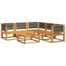 6 Daļu Dārza Dīvānu Komplekts Ar Spilveniem, Akācijas Koks Un Virve Vidaxl