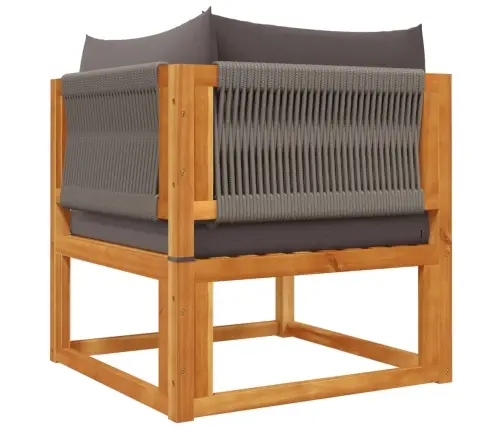 9 Daļu Dārza Dīvānu Komplekts Ar Spilveniem, Akācijas Koks Un Virve Vidaxl