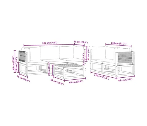 6-Osaline Aiadiivanikomplekt Patjadega, Puit, Akaatsia Ja Köis