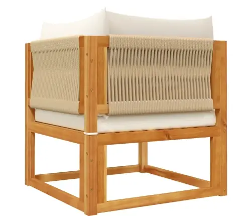 9 Daļu Dārza Dīvānu Komplekts Ar Spilveniem, Akācijas Koks Un Virve Vidaxl