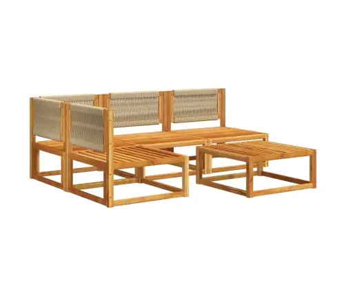 5-Osaline Aiadiivanikomplekt Patjadega, Puit, Akaatsia Ja Köis