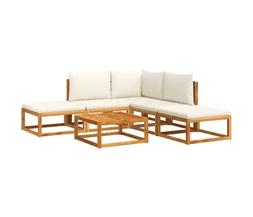 6 Daļu Dārza Dīvānu Komplekts Ar Spilveniem, Akācija Un Rotangpalma Vidaxl