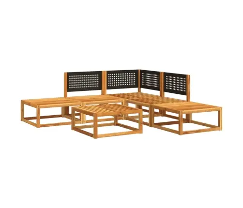 6 Daļu Dārza Dīvānu Komplekts Ar Spilveniem, Akācija Un Rotangpalma Vidaxl