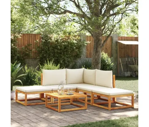 6 Daļu Dārza Dīvānu Komplekts Ar Spilveniem, Akācija Un Rotangpalma Vidaxl