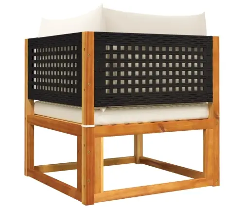 9 Daļu Dārza Dīvānu Komplekts Ar Spilveniem, Akācija Un Rotangpalma Vidaxl