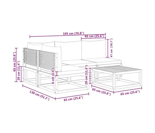 5-Osaline Aiadiivanikomplekt Patjadega, Puit, Akaatsia Ja Rotang