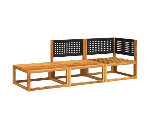 3 Dalių Sodo Sofų Komplektas Su Pagalvėlėmis, Akacijos Mediena Ir Rotangas