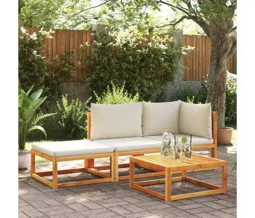 3 Dalių Sodo Sofų Komplektas Su Pagalvėlėmis, Akacijos Mediena Ir Rotangas