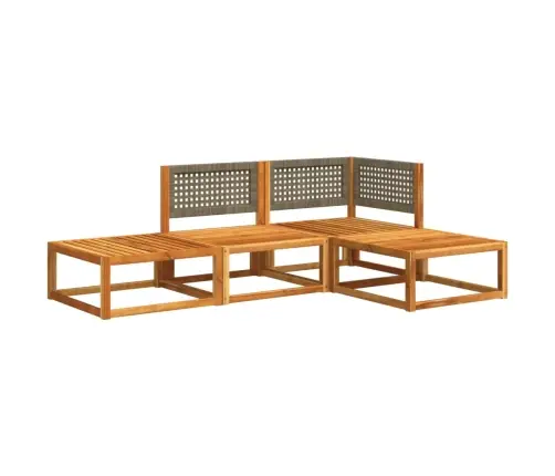 4 Daļu Dārza Dīvānu Komplekts Ar Spilveniem, Akācija Un Rotangpalma Vidaxl