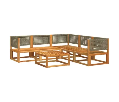 6-Osaline Aiadiivanikomplekt Patjadega, Puit, Akaatsia Ja Rotang