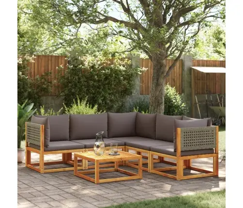 6-Osaline Aiadiivanikomplekt Patjadega, Puit, Akaatsia Ja Rotang