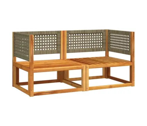 Dārza Stūra Dīvāni Ar Spilveniem, 2 Gab., Akācija Un Rotangpalma Vidaxl