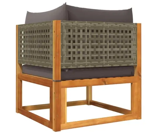 10 Daļu Dārza Dīvānu Komplekts Ar Spilveniem, Akācija Un Rotangpalma Vidaxl