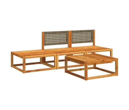 4 Daļu Dārza Dīvānu Komplekts Ar Spilveniem, Akācija Un Rotangpalma Vidaxl