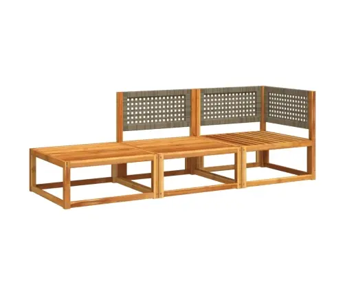 3 Dalių Sodo Sofų Komplektas Su Pagalvėlėmis, Akacijos Mediena Ir Rotangas