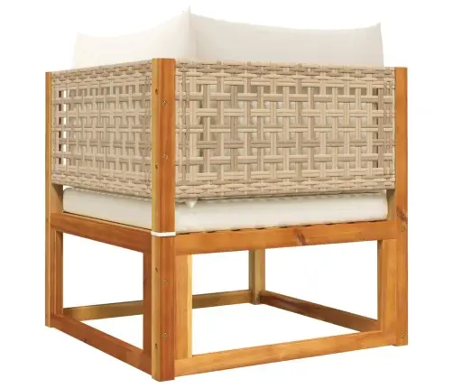 5 Daļu Dārza Dīvānu Komplekts Ar Spilveniem, Akācija Un Rotangpalma Vidaxl