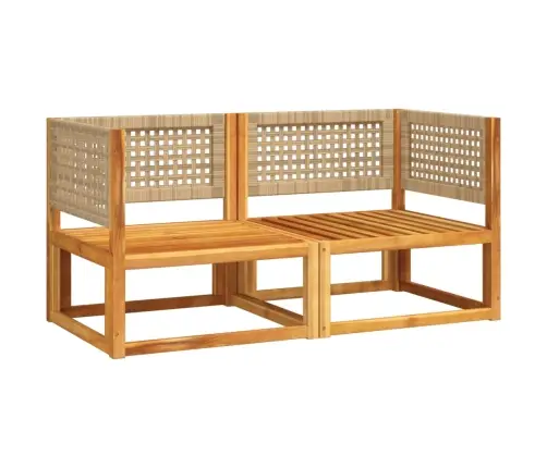 Dārza Stūra Dīvāni Ar Spilveniem, 2 Gab., Akācija Un Rotangpalma Vidaxl