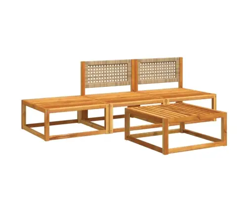 4 Daļu Dārza Dīvānu Komplekts Ar Spilveniem, Akācija Un Rotangpalma Vidaxl