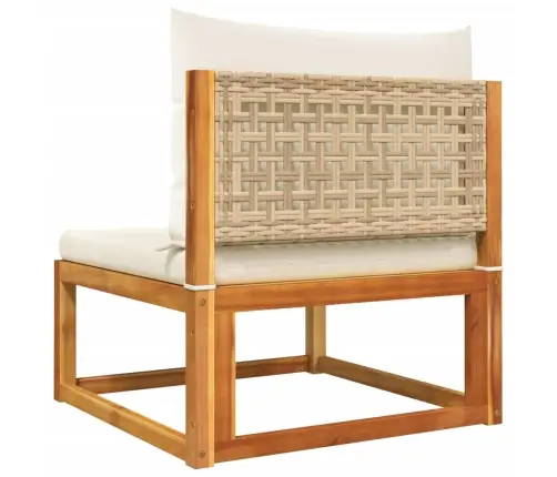 4 Daļu Dārza Dīvānu Komplekts Ar Spilveniem, Akācija Un Rotangpalma Vidaxl